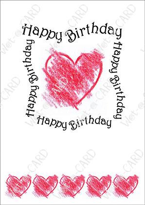 Happy Birthday Red Scribble
