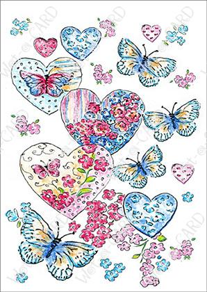 Floral Butterflies and Hearts