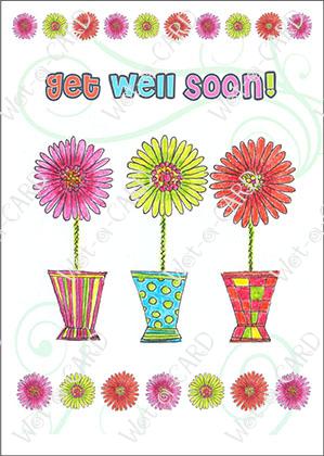 Get Well Soon Three Flowers