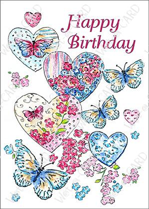 Happy Birthday Floral Butterfly