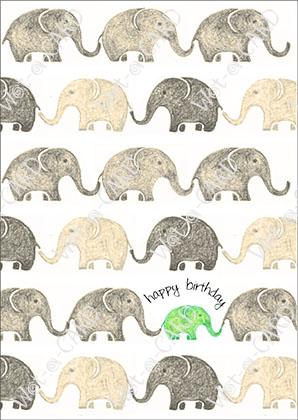 Happy Birthday Elephant Green