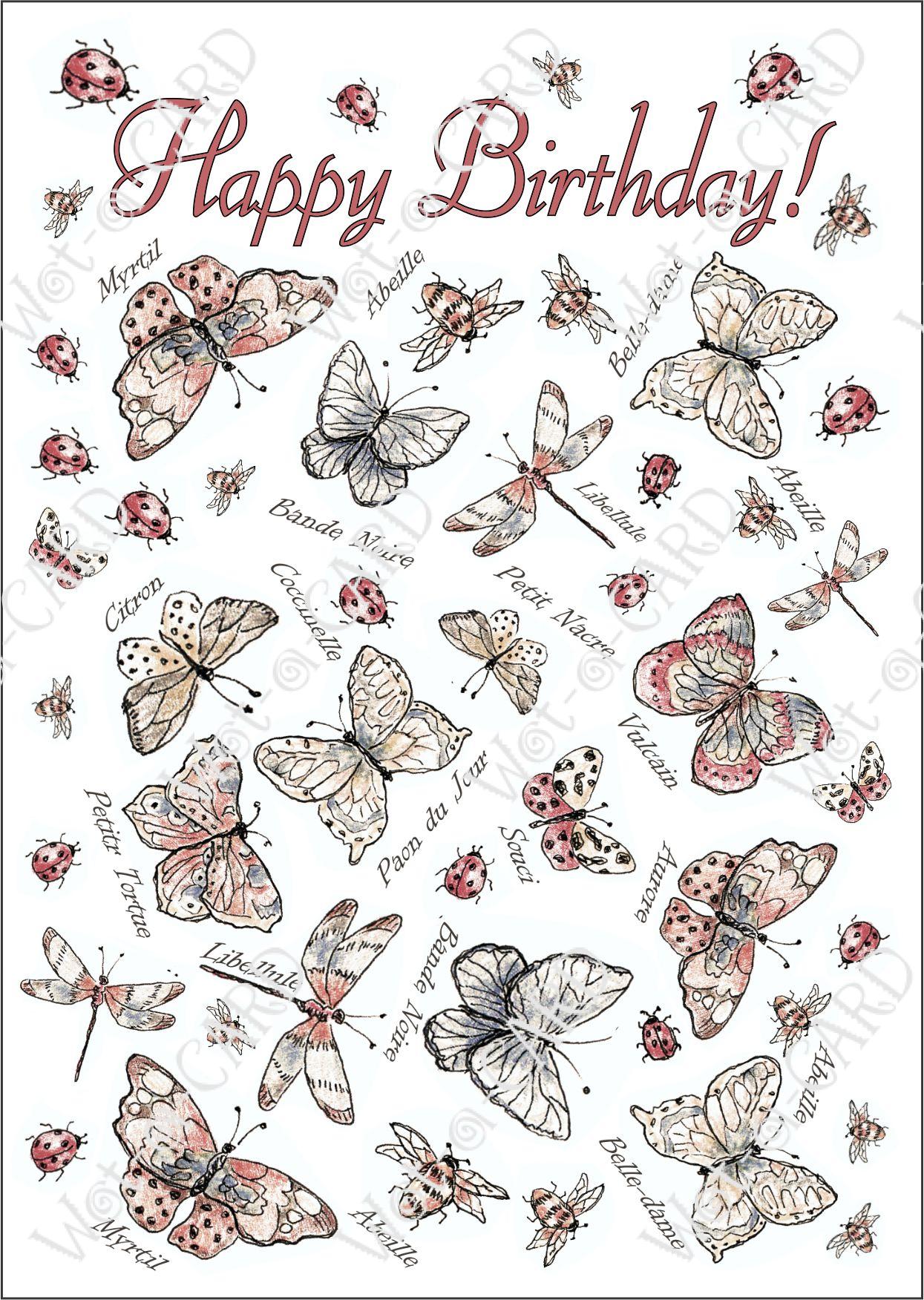 Happy Birthday Peach Butterfly