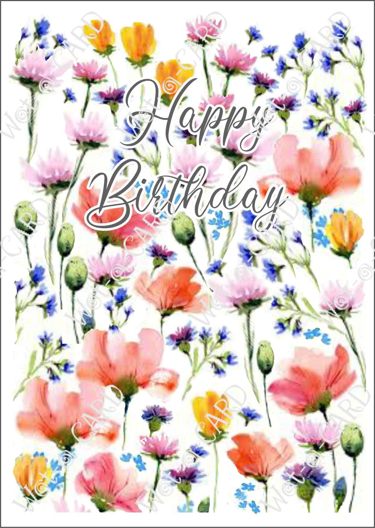 Happy Birthday Floral Heart